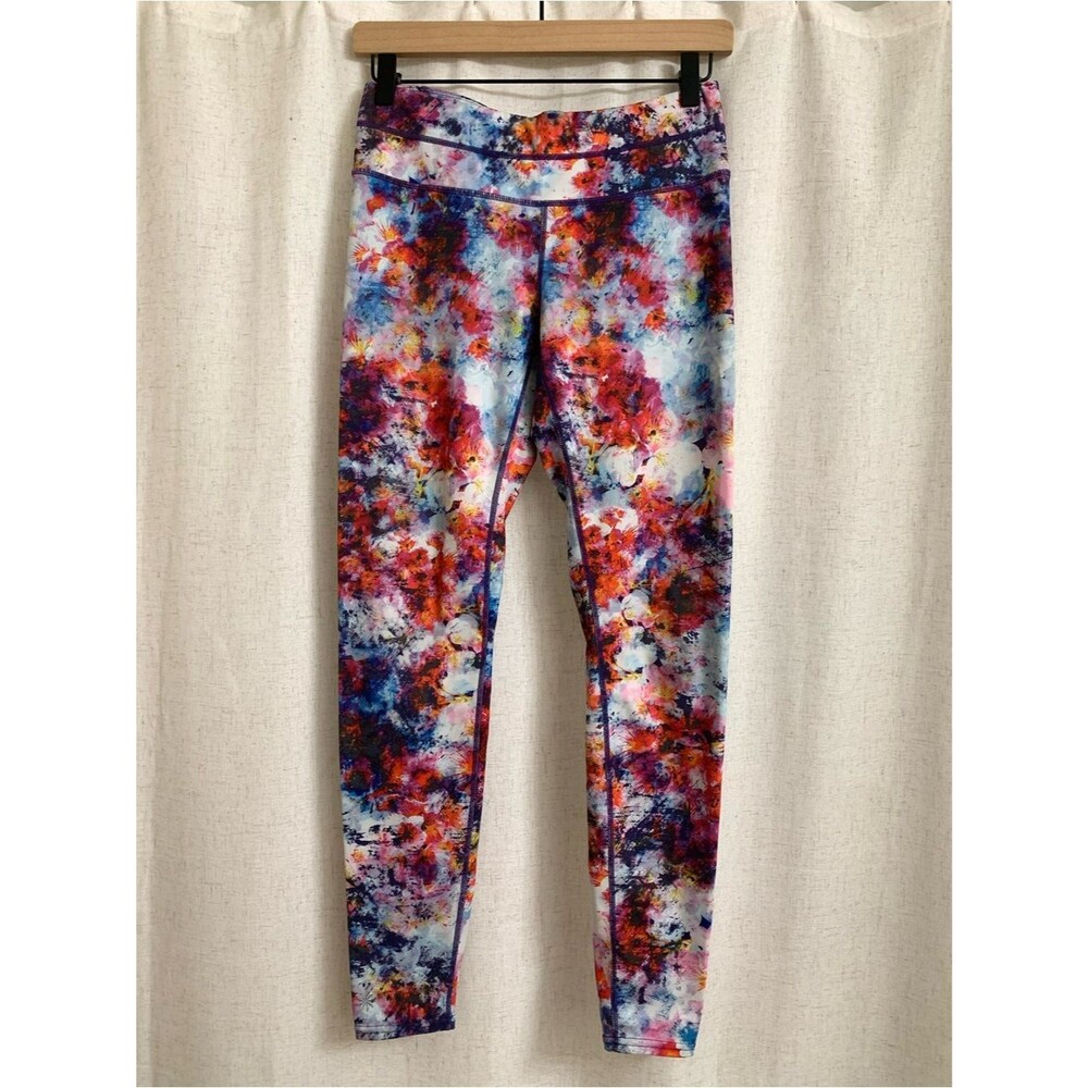 Athleta Hypersonic Sonar Ember Multicolor Vibrant Floral Abstract Leggings Small